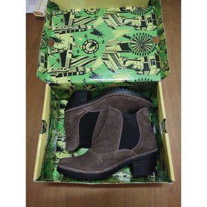 Fly London Women's Wote Suede Leather Ankle Heel Bootie brown EU 40 (US 9-9.5)